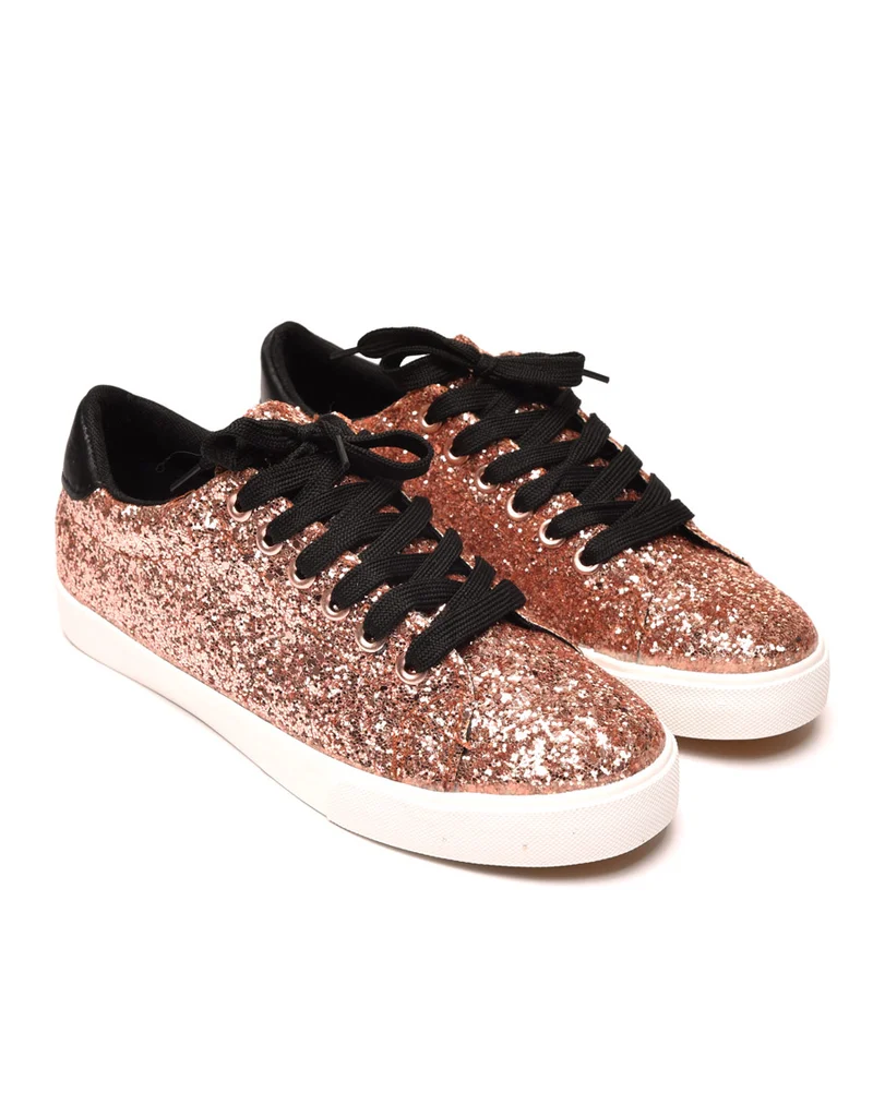 Baskets basses champagnes pailletées
