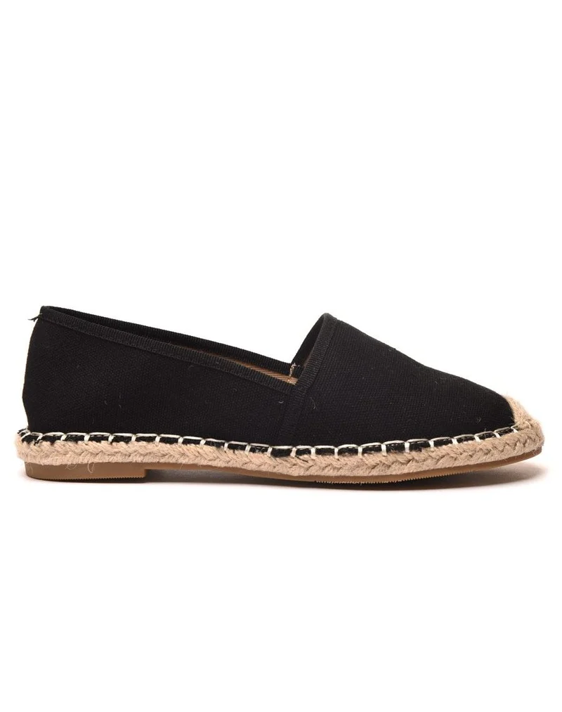 Espadrilles noires bout et semelle tressés