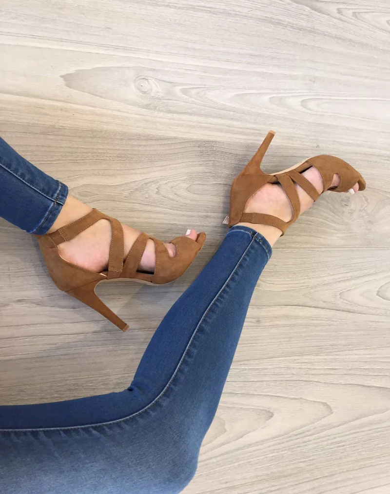 Escarpin camel ouvert