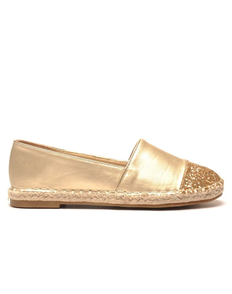 Espadrille dorée à paillettes