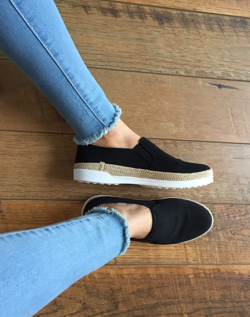 Espadrille noire style basket