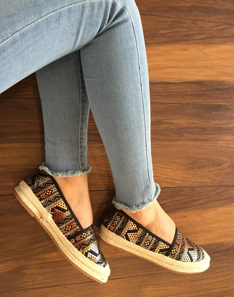 Espadrille noir imprimé