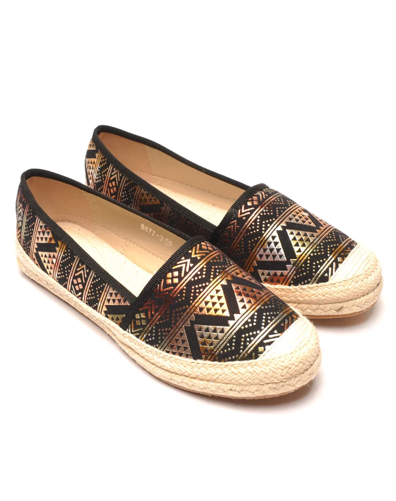 Espadrille noir imprimé