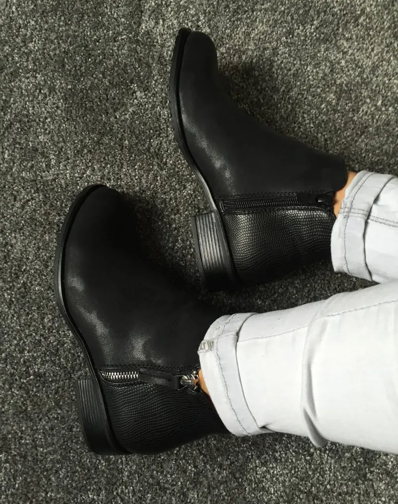 Bottines noires bi-matière