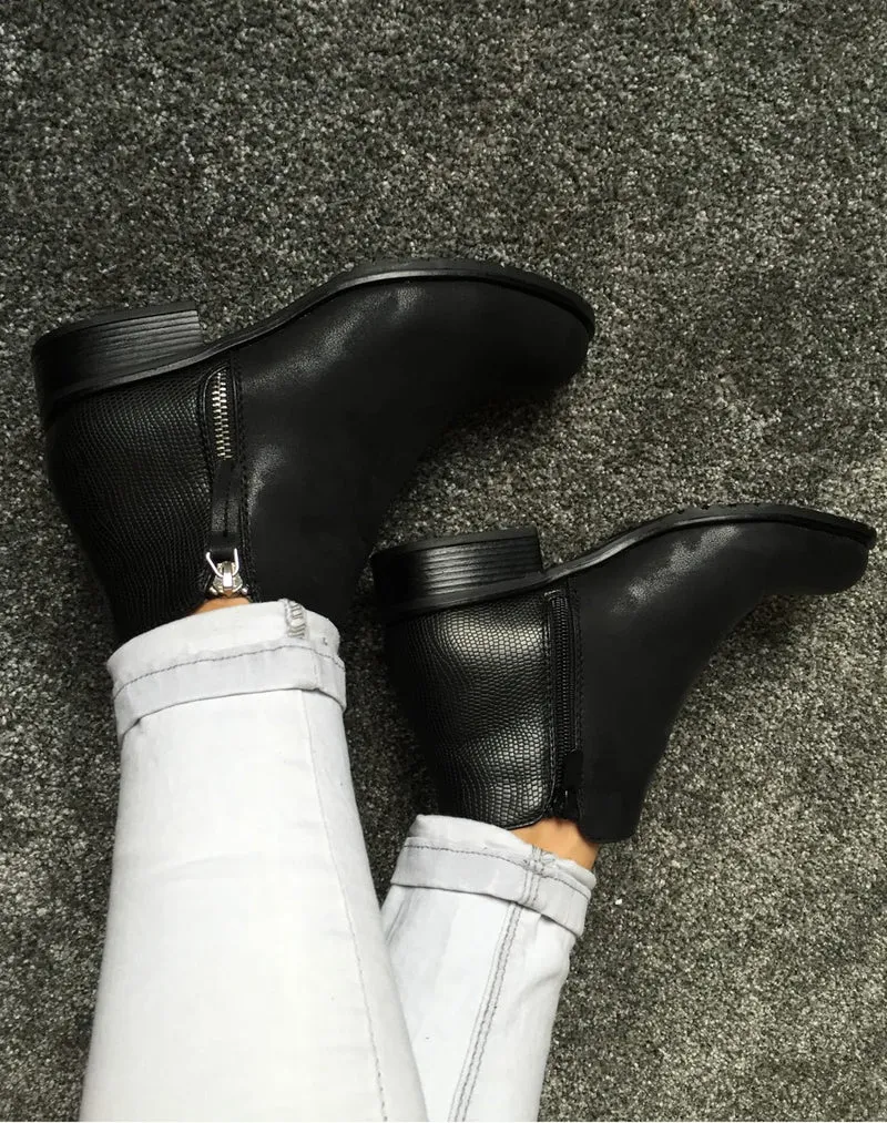 Bottines noires bi-matière