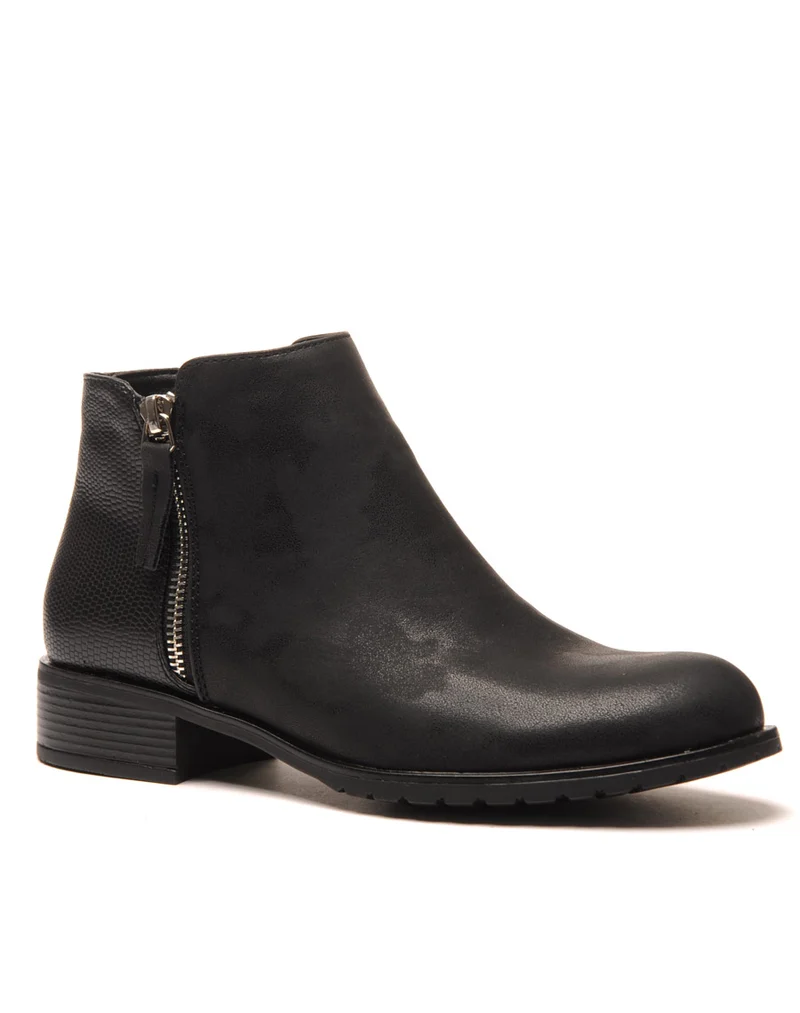 Bottines noires bi-matière