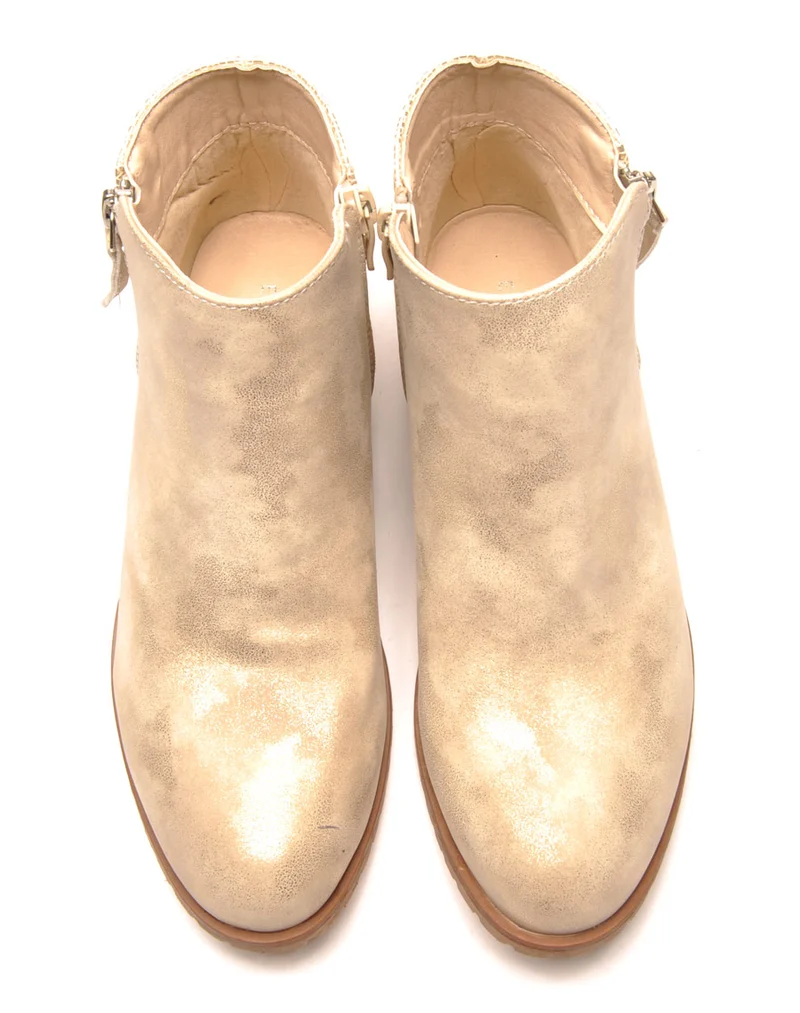 Bottines dorées bi-matière