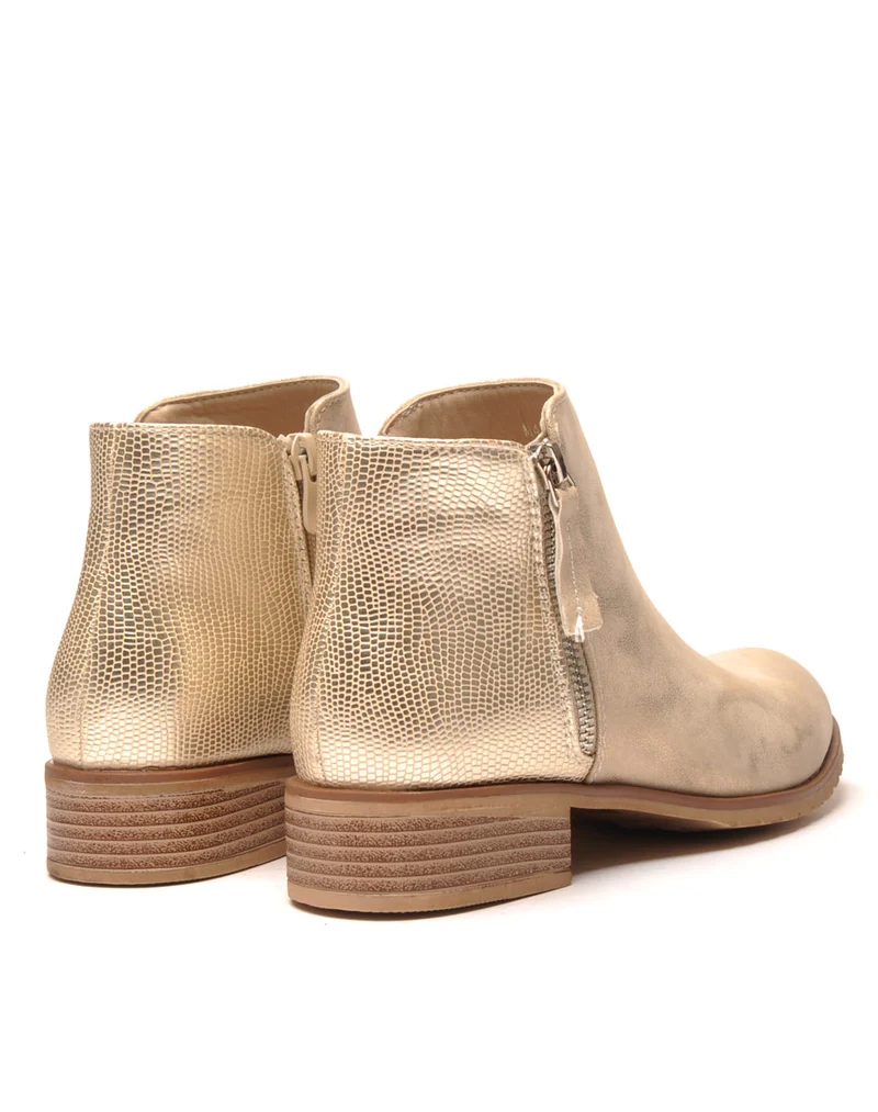 Bottines dorées bi-matière