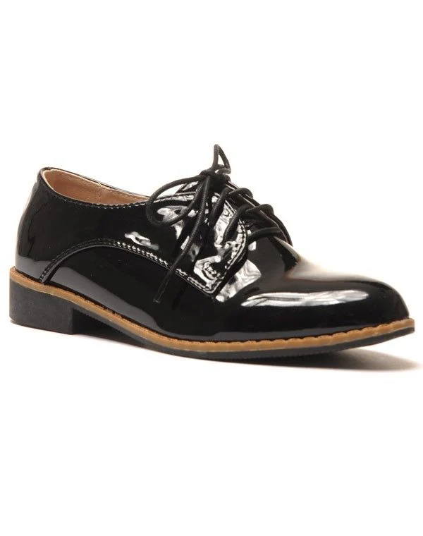 Derbies vernies noires à lacets