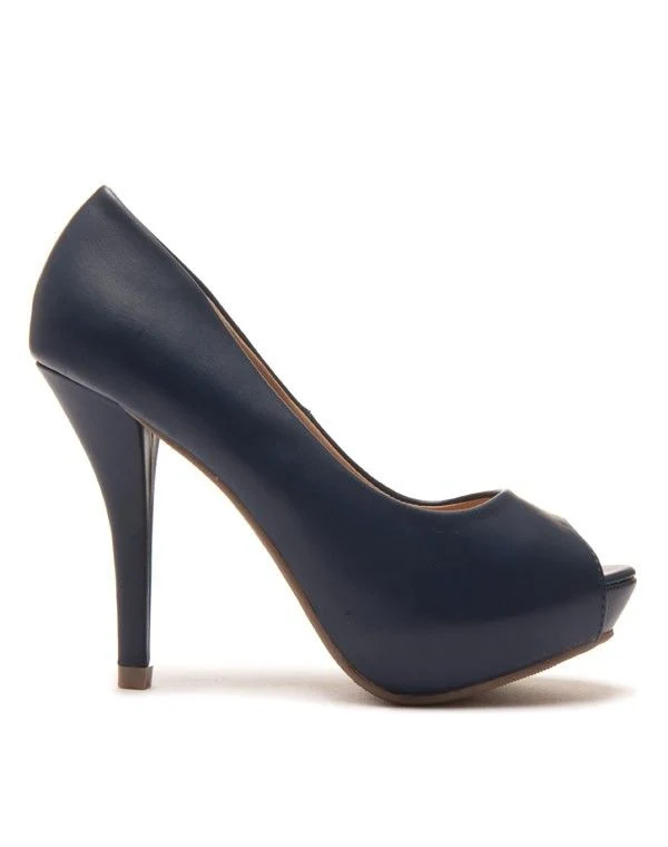 Peep Toes à haut talons bleu marines