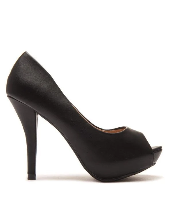 Peep Toes à haut talons noirs
