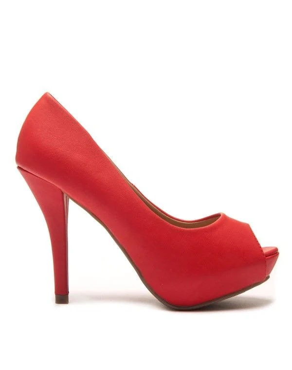 Peep Toes à haut talons rouges
