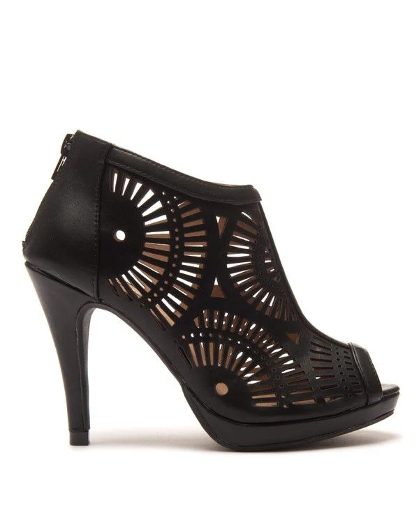 Low boots d'été ajourées noires