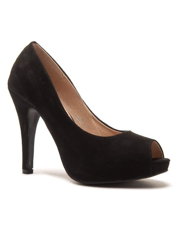 Escarpin noir avec bout ouvert