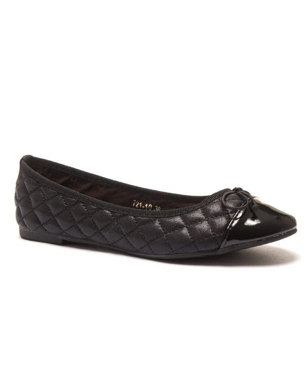Ballerine noire irisée et matelassée