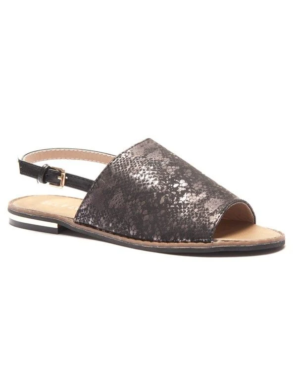 Sandale plate noire