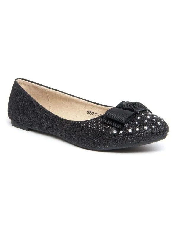 Ballerine noire ? Like Style ? ? noeud et ? paillettes