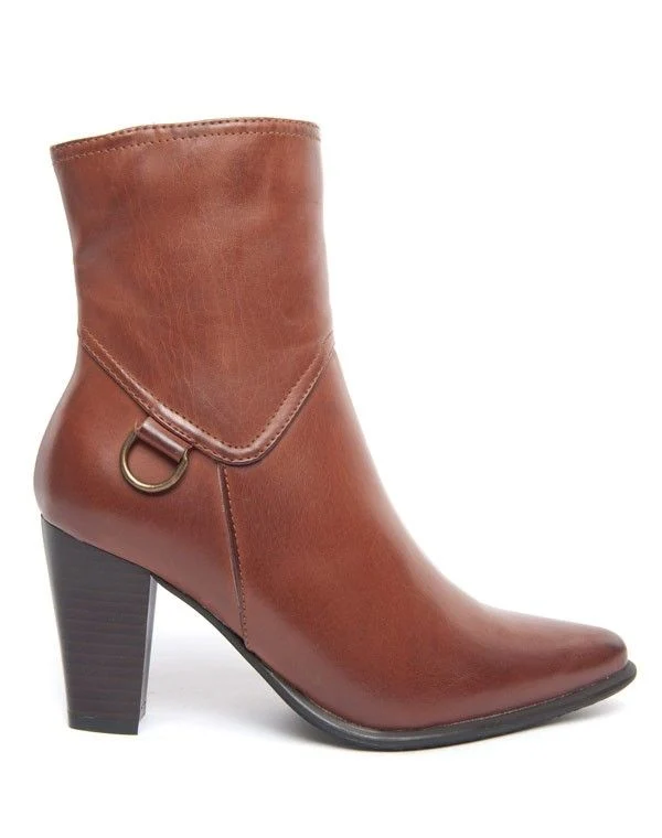 Chaussure femme Dazawa: bottine marron pointues à talon