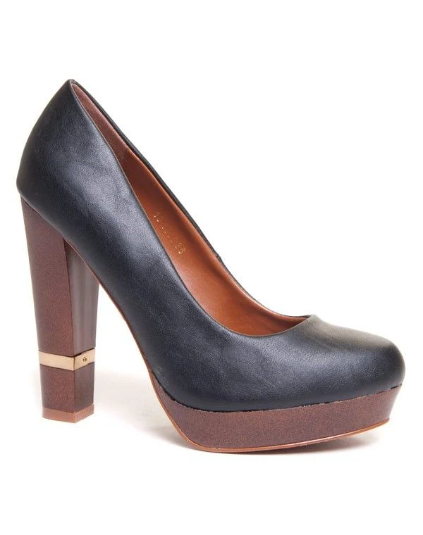 Chaussures femme Bellucci: Escarpins noirs à talons épais