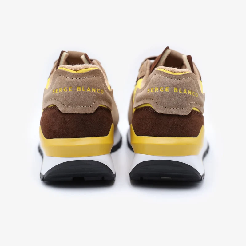 Sneakers Praloup jaune kaki et marron