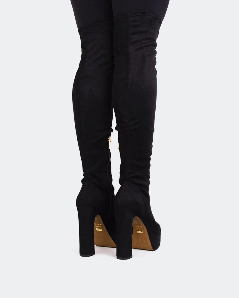 Kalaf Black Suede Stretch
