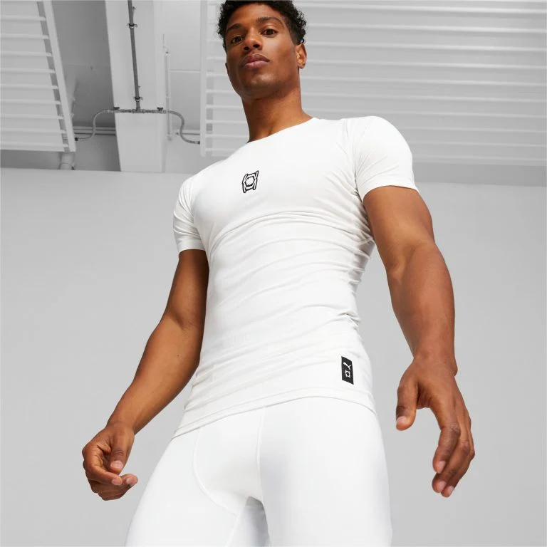 T-shirt de Compression Puma Hoops Team Baselayer Blanc