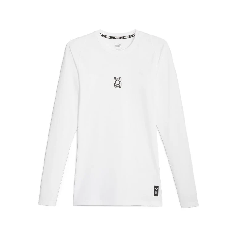 Haut de Compression à manche longue Puma Hoops Team Baselayer Blanc