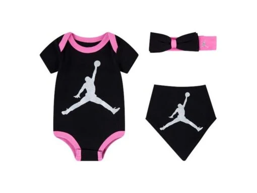 Jordan Baby Set Bib 3p Black Pink