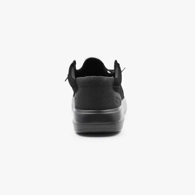 Chaussure bateau Saint‑Jean nubuck noir