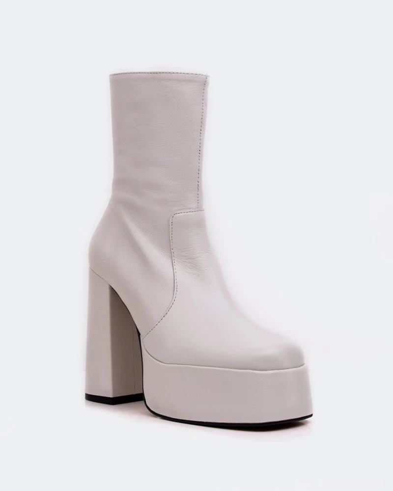 Tate White Leather