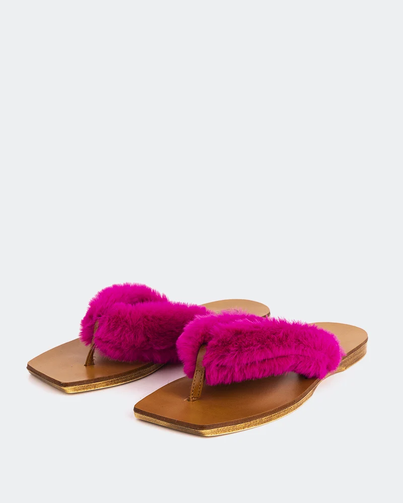 Madras Fuchsia Faux Fur
