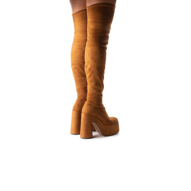 Finesse Brown Suede Stretch
