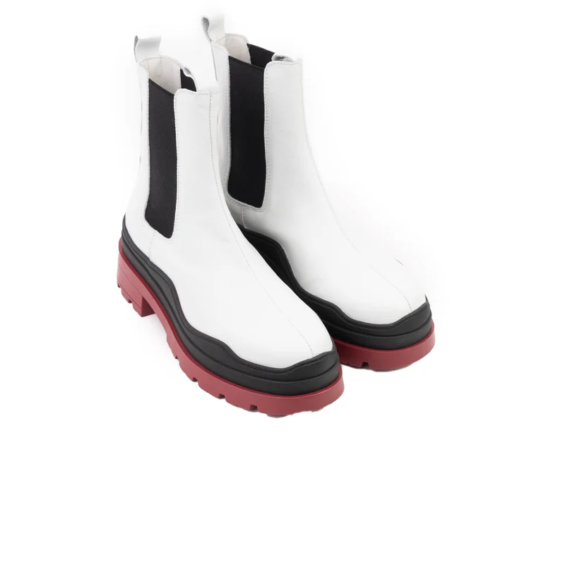 Creusot White Leather / Red Sole