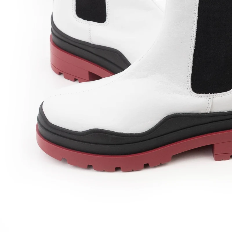 Creusot White Leather / Red Sole