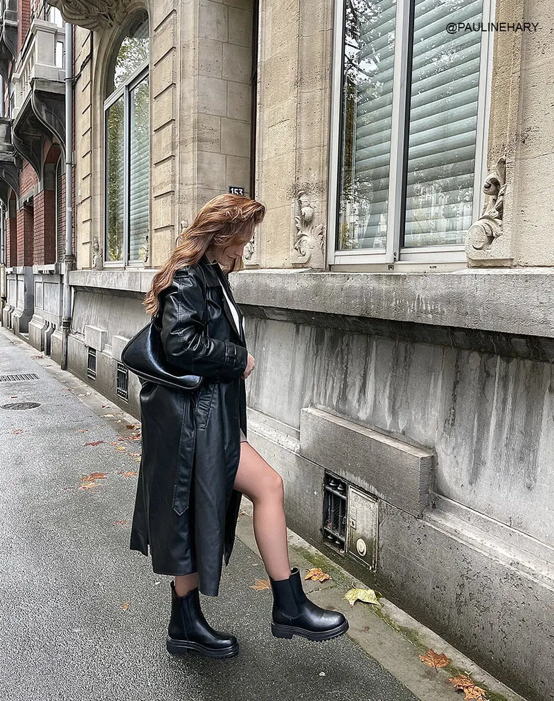 Bottines noires classiques avec fermeture éclair